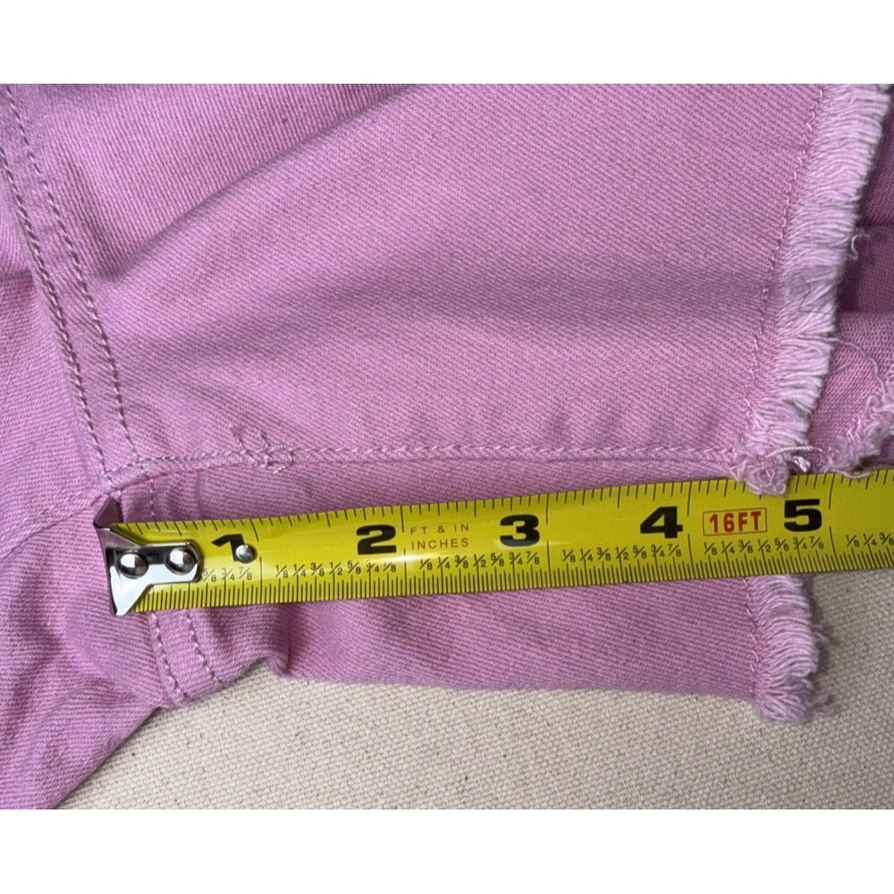 Seven7 Women's 16 Weekend Shorts Denim Stretch Pink NWT Frayed Slit-Side - Picture 10 of 11